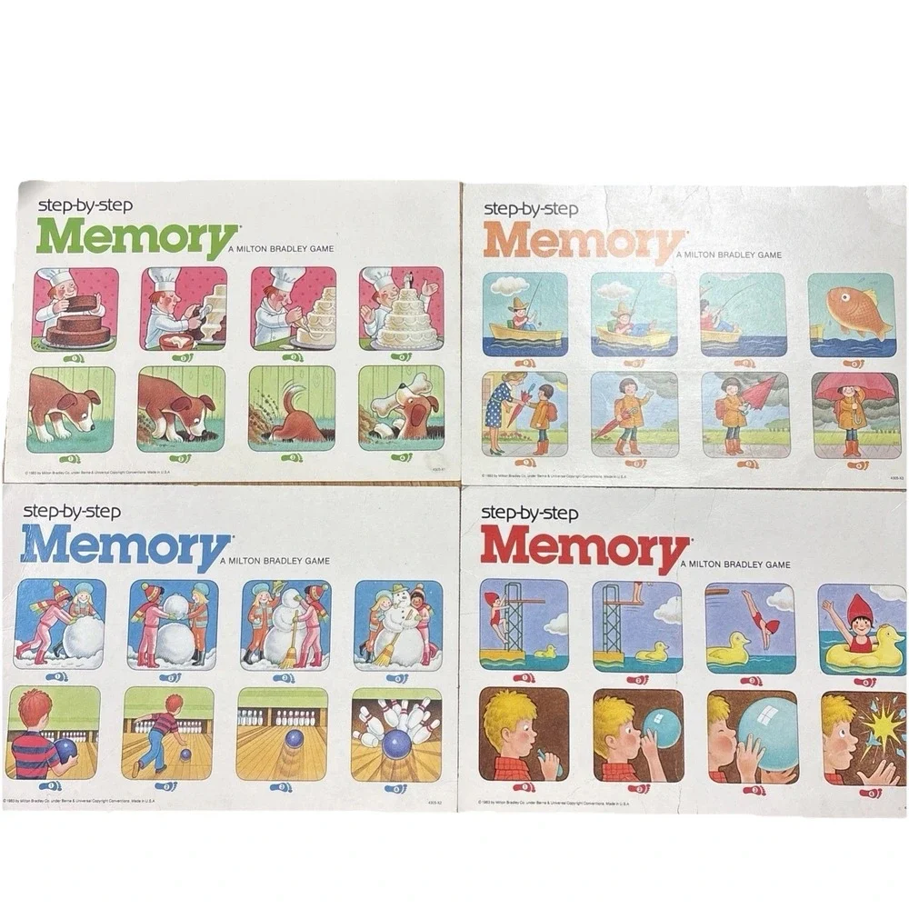 Vintage Milton Bradley Step By Step Memory Advanced Game Complete 1986
